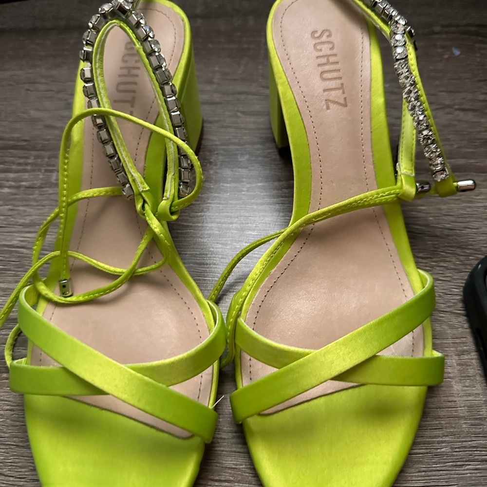 Schulz green mules sandals